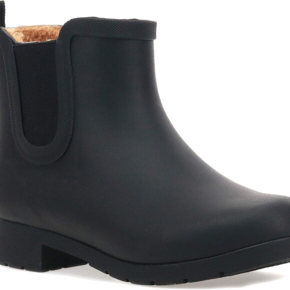 Women’s Waterproof Chelsea Bootie Rubber Sole Ankle Slip-On Rain Boots - Picture 1 of 8